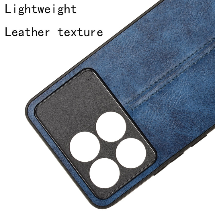 For Xiaomi Redmi K70 / K70 Pro Sewing Cow Pattern Skin PC + PU + TPU Phone Case(Blue)