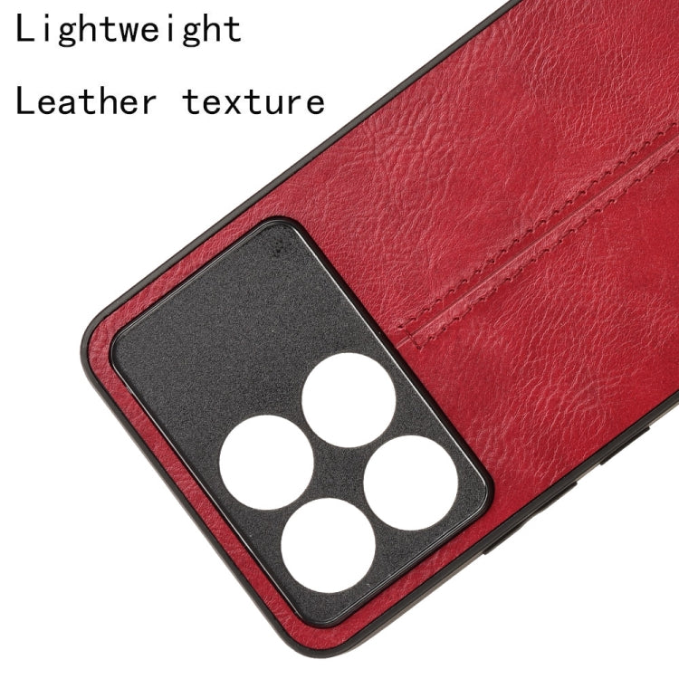 For Xiaomi Redmi K70E Sewing Cow Pattern Skin PC + PU + TPU Phone Case(Red)