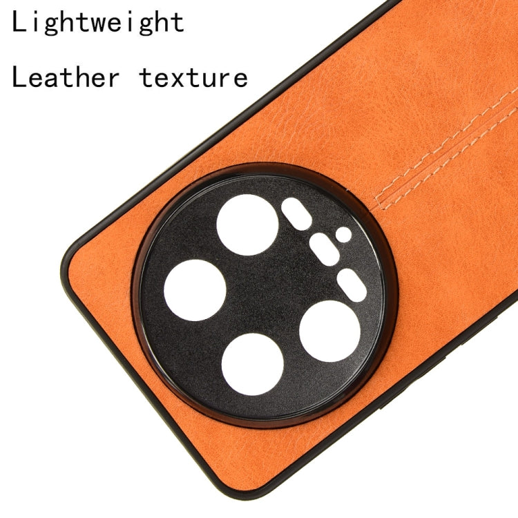 For Xiaomi 14 Ultra Sewing Cow Pattern Skin PC + PU + TPU Phone Case(Orange)