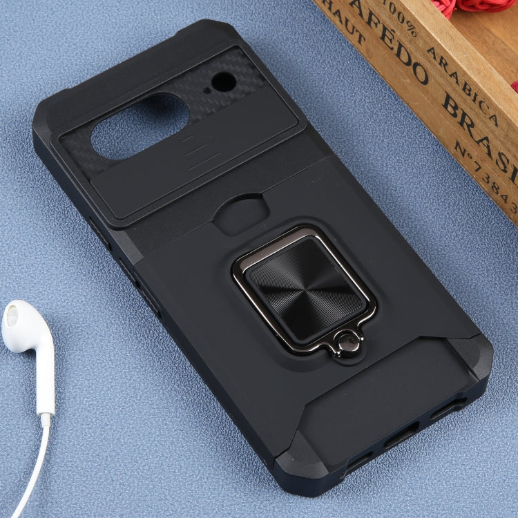 For Google Pixel 8 Camera Shield Card Slot PC+TPU Phone Case(Black)