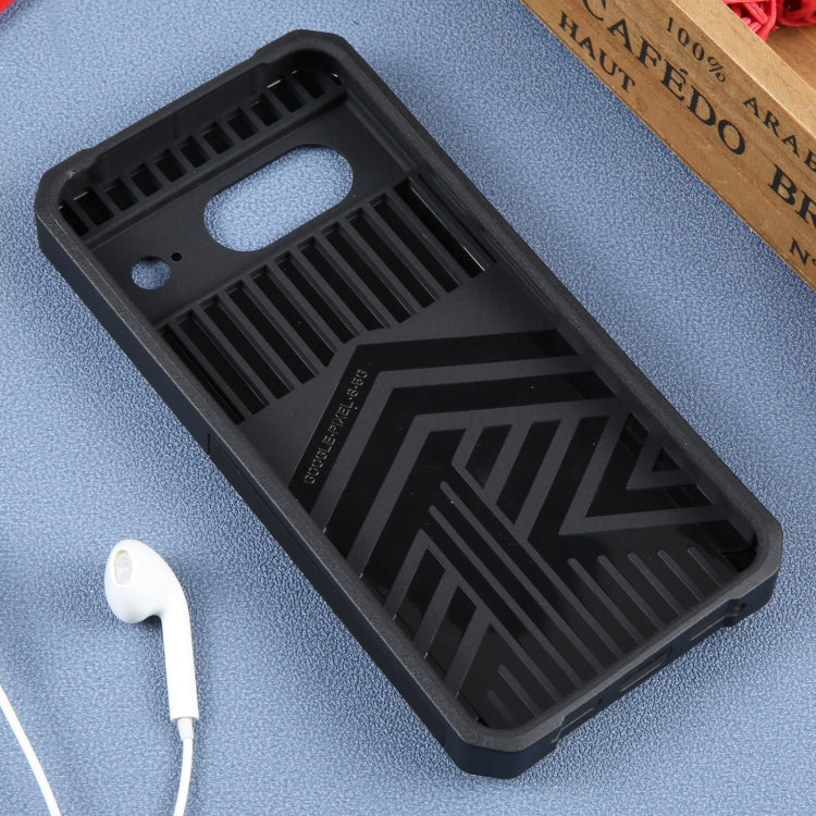 For Google Pixel 8 Camera Shield Card Slot PC+TPU Phone Case(Black)