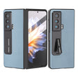 For Honor Magic Vs ABEEL Integrated Black Edge Genuine Leather Mino Phone Case with Holder(Blue) - Honor Cases by PMC TechLife | Online Shopping South Africa | PMC TechLife | Buy Now Pay Later Mobicred