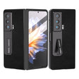 For Honor Magic Vs ABEEL Integrated Black Edge Genuine Leather Mino Phone Case with Holder(Black) - Honor Cases by PMC TechLife | Online Shopping South Africa | PMC TechLife | Buy Now Pay Later Mobicred