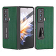 For Honor Magic Vs ABEEL Integrated Genuine Leather Luxury Series Phone Case with Holder(Night Green) - Honor Cases by PMC TechLife | Online Shopping South Africa | PMC TechLife | Buy Now Pay Later Mobicred