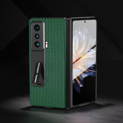For Honor Magic Vs ABEEL Integrated Genuine Leather Luxury Series Phone Case with Holder(Night Green)