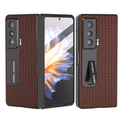 For Honor Magic Vs ABEEL Integrated Genuine Leather Luxury Series Phone Case with Holder(Coffee)