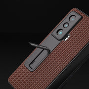 For Honor Magic Vs ABEEL Integrated Genuine Leather Luxury Series Phone Case with Holder(Coffee)