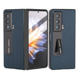 For Honor Magic Vs ABEEL Integrated Genuine Leather Luxury Series Phone Case with Holder(Royal Blue) - Honor Cases by PMC TechLife | Online Shopping South Africa | PMC TechLife | Buy Now Pay Later Mobicred
