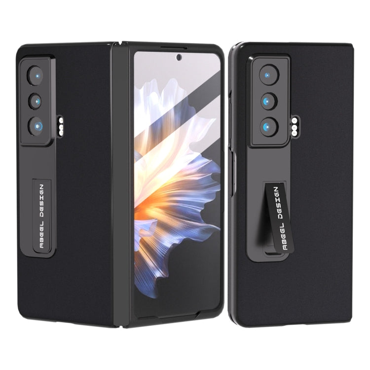 For Honor Magic Vs ABEEL Integrated Genuine Leather Silky Soft Phone Case with Holder(Black)