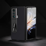 For Honor Magic Vs ABEEL Integrated Genuine Leather Silky Soft Phone Case with Holder(Black)