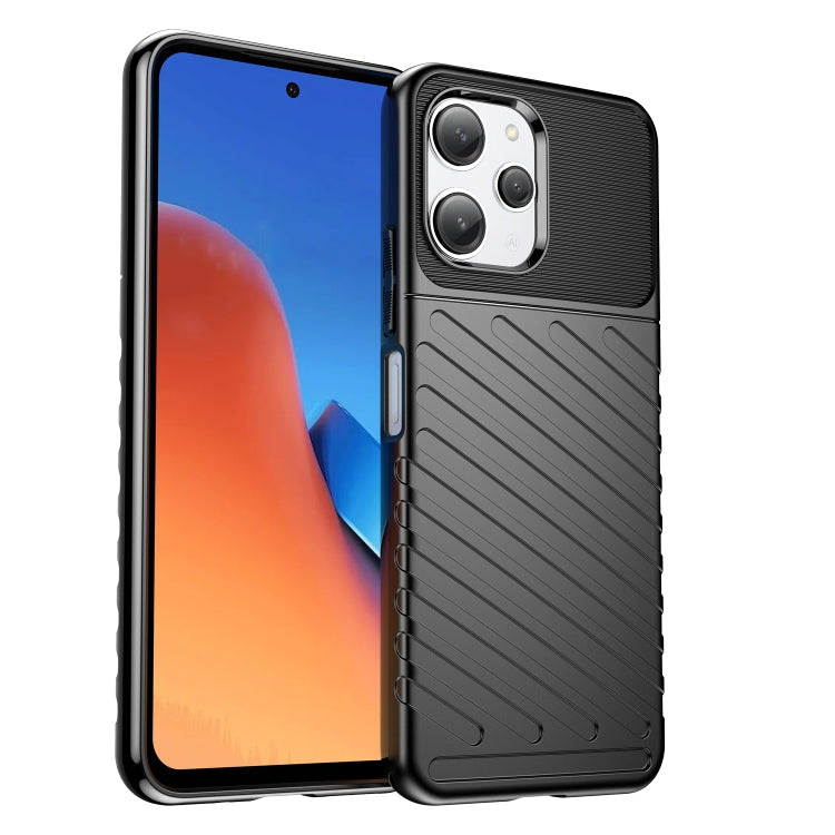 For Xiaomi Poco M6 Pro 5G Thunderbolt Shockproof TPU Protective Soft Phone Case(Black)