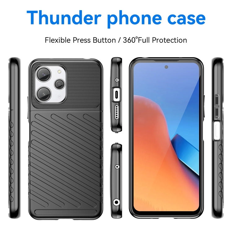 For Xiaomi Poco M6 Pro 5G Thunderbolt Shockproof TPU Protective Soft Phone Case(Black)