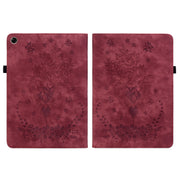 For Realme Pad 10.4 / Pad 5G 10.4 Butterfly Rose Embossed Leather Tablet Case(Red)