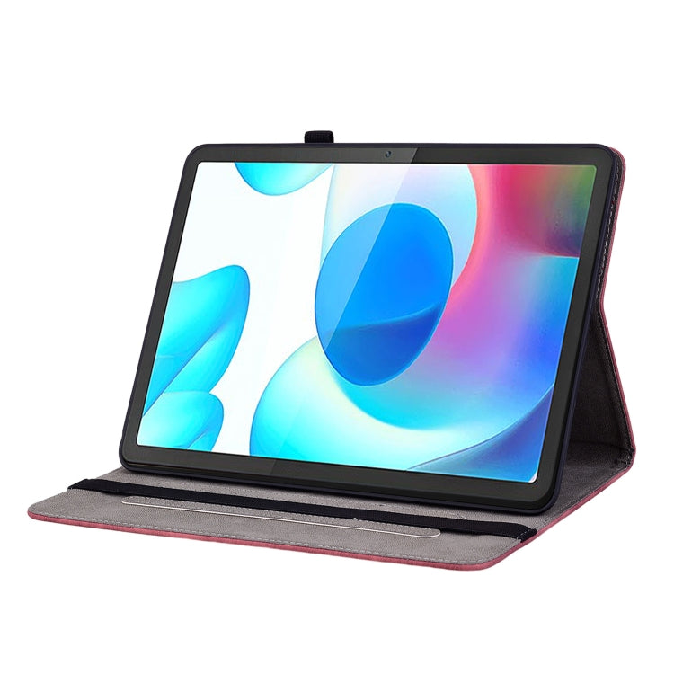 For Realme Pad 10.4 / Pad 5G 10.4 Butterfly Rose Embossed Leather Tablet Case(Red)