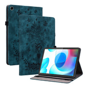 For Realme Pad 10.4 / Pad 5G 10.4 Butterfly Rose Embossed Leather Tablet Case(Dark Blue)