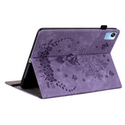 For Realme Pad X Butterfly Rose Embossed Leather Tablet Case(Purple)