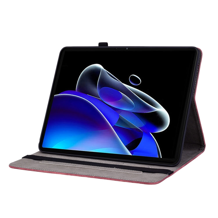 For Realme Pad X Butterfly Rose Embossed Leather Tablet Case(Red)