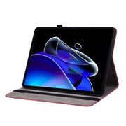 For Realme Pad X Butterfly Rose Embossed Leather Tablet Case(Red)