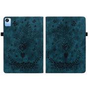 For Realme Pad X Butterfly Rose Embossed Leather Tablet Case(Dark Blue)