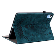 For Realme Pad X Butterfly Rose Embossed Leather Tablet Case(Dark Blue)