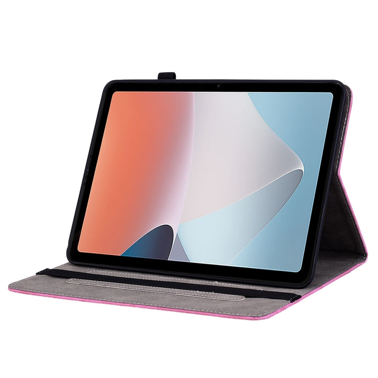 For OPPO Pad Air Butterfly Rose Embossed Leather Tablet Case(Rose Red)