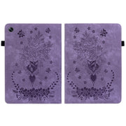 For OPPO Pad Air Butterfly Rose Embossed Leather Tablet Case(Purple)