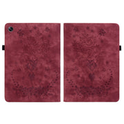 For OPPO Pad Air Butterfly Rose Embossed Leather Tablet Case(Red)