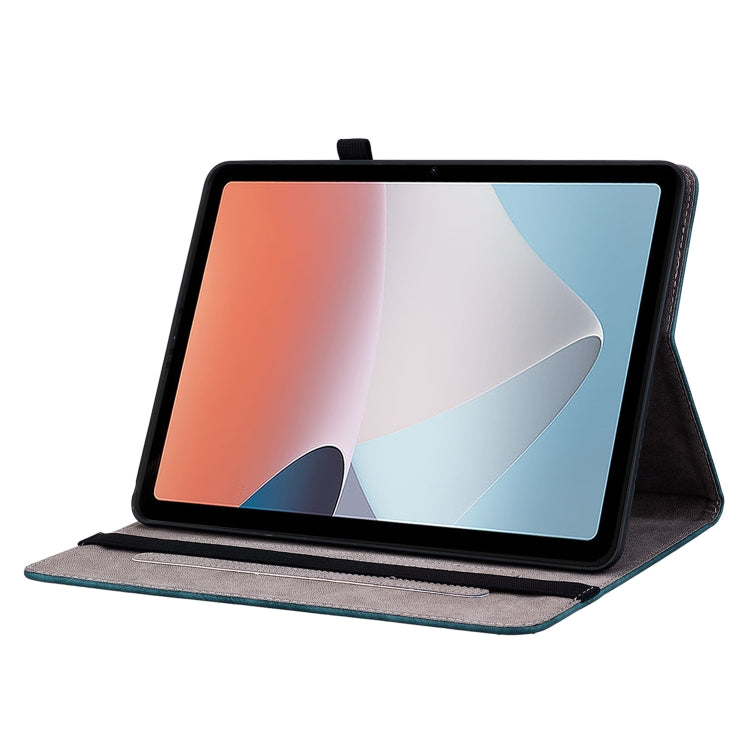 For OPPO Pad Air Butterfly Rose Embossed Leather Tablet Case(Dark Blue)