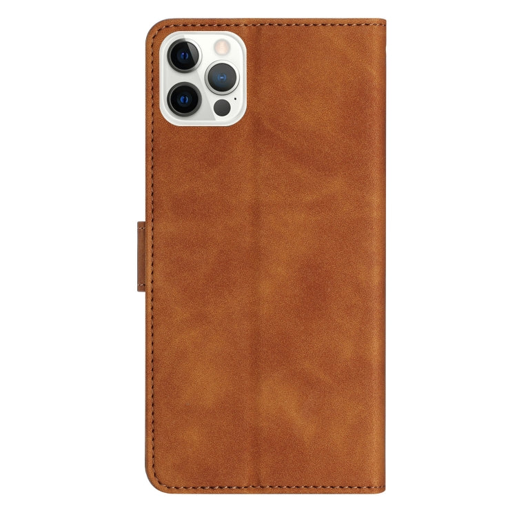 For iPhone 16 Pro Max Seven Butterflies Embossed Leather Phone Case(Brown)