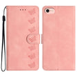 For iPhone 16e Seven Butterflies Embossed Leather Phone Case(Pink) - iPhone 16e Cases by PMC TechLife | Online Shopping South Africa | PMC TechLife | Buy Now Pay Later Mobicred