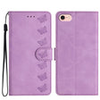 For iPhone 16e Seven Butterflies Embossed Leather Phone Case(Purple) - iPhone 16e Cases by PMC TechLife | Online Shopping South Africa | PMC TechLife | Buy Now Pay Later Mobicred