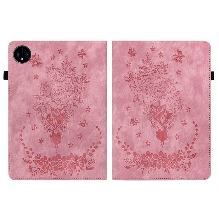 For Huawei MatePad Pro 11 2022 Butterfly Rose Embossed Leather Tablet Case(Pink)