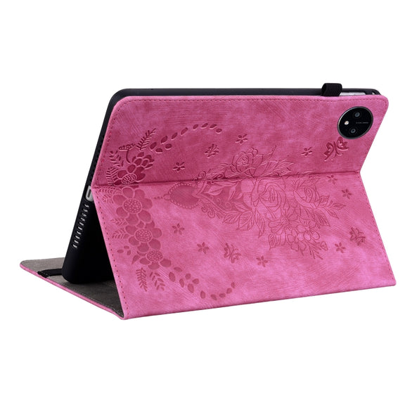 For Huawei MatePad Pro 11 2022 Butterfly Rose Embossed Leather Tablet Case(Rose Red)