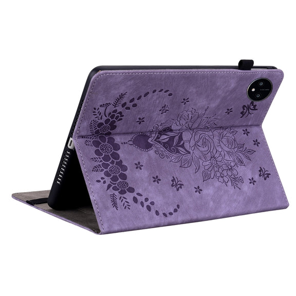 For Huawei MatePad Pro 11 2022 Butterfly Rose Embossed Leather Tablet Case(Purple)
