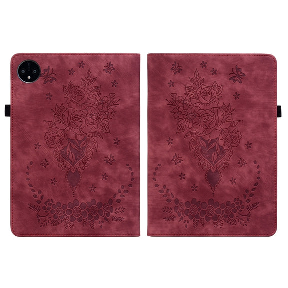For Huawei MatePad Pro 11 2022 Butterfly Rose Embossed Leather Tablet Case(Red)