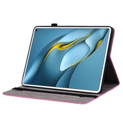 For Huawei MatePad Pro 10.8 2021 / 2018 Butterfly Rose Embossed Leather Tablet Case(Rose Red)