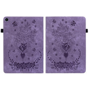 For Huawei MatePad SE 10.4 Butterfly Rose Embossed Leather Tablet Case(Purple)
