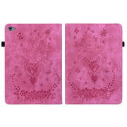 For Huawei MediaPad M5 Lite / C5 10.1 Butterfly Rose Embossed Leather Tablet Case(Rose Red)