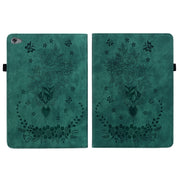 For Huawei MediaPad M5 Lite / C5 10.1 Butterfly Rose Embossed Leather Tablet Case(Green)