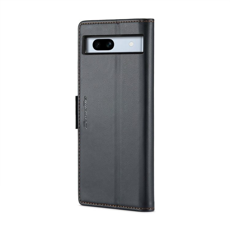 For Google Pixel 7a CaseMe 023 Butterfly Buckle Litchi Texture RFID Anti-theft Leather Phone Case(Black)