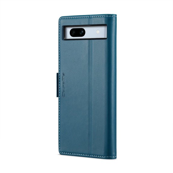 For Google Pixel 7a CaseMe 023 Butterfly Buckle Litchi Texture RFID Anti-theft Leather Phone Case(Blue)