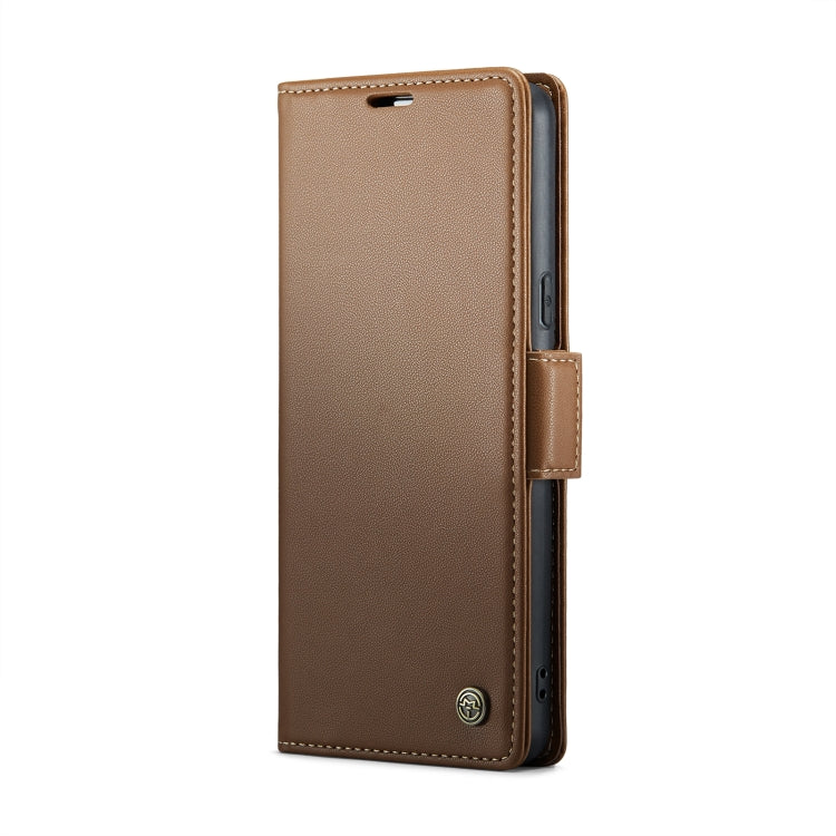 For Google Pixel 8 CaseMe 023 Butterfly Buckle Litchi Texture RFID Anti-theft Leather Phone Case(Brown)