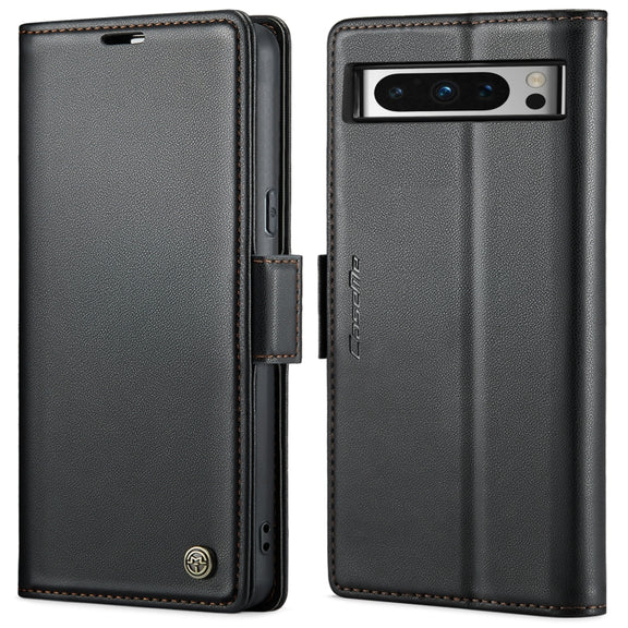 For Google Pixel 8 Pro CaseMe 023 Butterfly Buckle Litchi Texture RFID Anti-theft Leather Phone Case(Black)