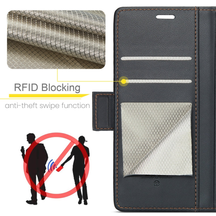 For Google Pixel 8a CaseMe 023 Butterfly Buckle Litchi Texture RFID Anti-theft Leather Phone Case(Black)
