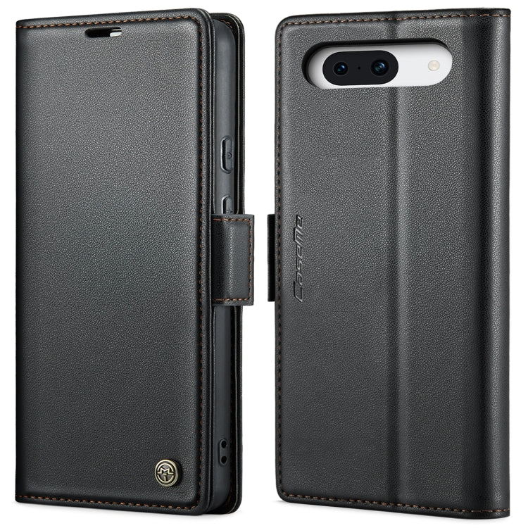 For Google Pixel 8a CaseMe 023 Butterfly Buckle Litchi Texture RFID Anti-theft Leather Phone Case(Black)