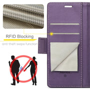 For Google Pixel 8a CaseMe 023 Butterfly Buckle Litchi Texture RFID Anti-theft Leather Phone Case(Pearly Purple)
