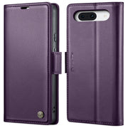 For Google Pixel 8a CaseMe 023 Butterfly Buckle Litchi Texture RFID Anti-theft Leather Phone Case(Pearly Purple)