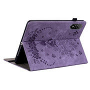 For Honor Pad V8 Pro Butterfly Rose Embossed Leather Tablet Case(Purple)