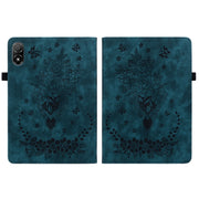 For Honor Pad V8 Pro Butterfly Rose Embossed Leather Tablet Case(Dark Blue)