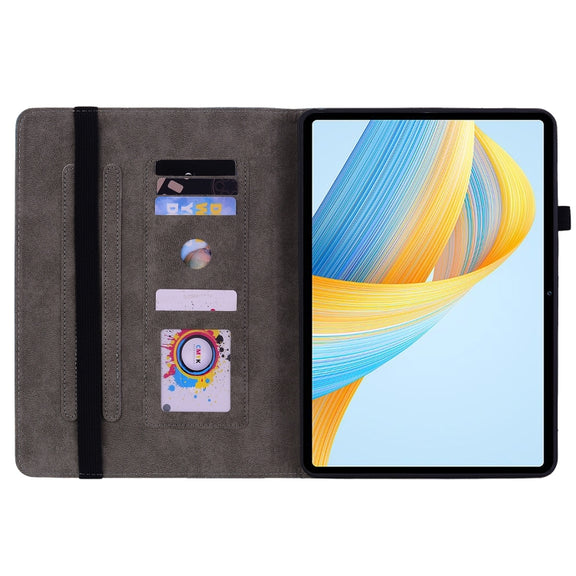 For Honor Pad V8 Pro Butterfly Rose Embossed Leather Tablet Case(Dark Blue)